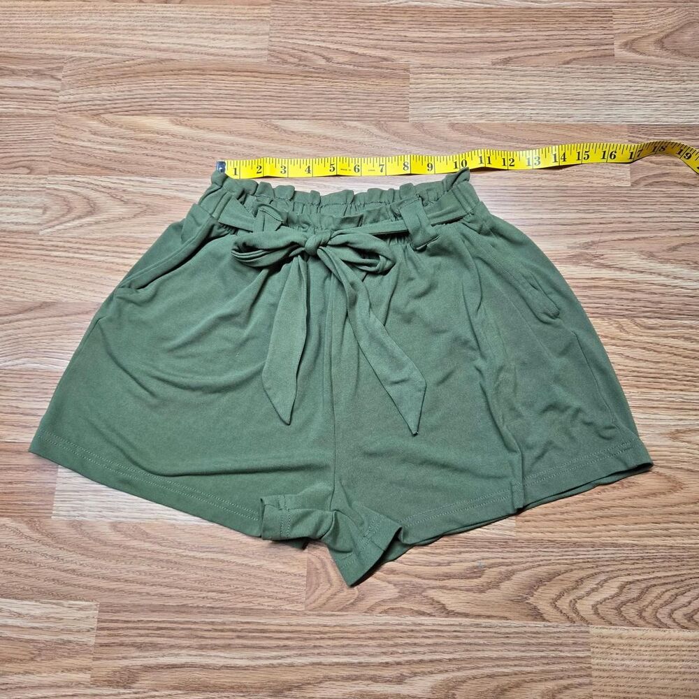 Full Circle Trends Green Shorts with Waist Tie